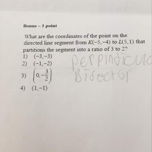 What are the coordinates of the point on the directed line segment from k (-5,-4) to l (5,1) that po