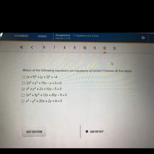 Which of the following equations are equations of circles? choose all that apply.