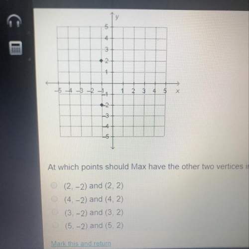 Max is drawing plans for a garden, measured in feet, which is shown below on the coordinate plane. m