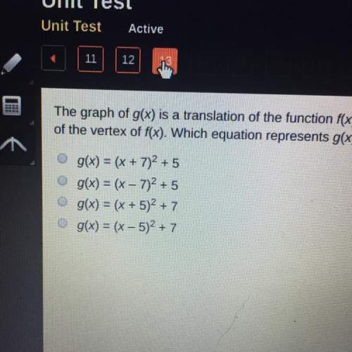 Need asap! the graph gx is a translation of the function fx=x2. the vertex of gx is located 5 unit