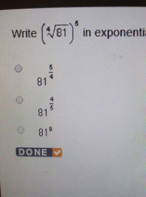 Write (4v81)5 in exponential form.the v is supposed to be a square root symbol.