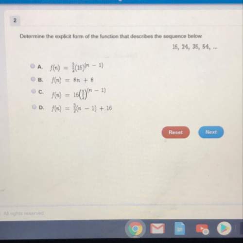 Determine the explicit form of the function that describes the sequence below. 16, 24, 36, 54,