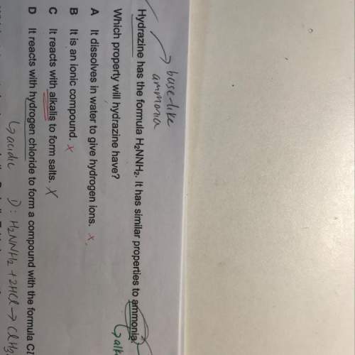 Why is the answer d and not c? why does hydrazine not react with alkalis to form salts? i thought