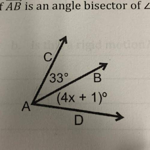 If ab is an angle bisector of cad, what is the value of x?
