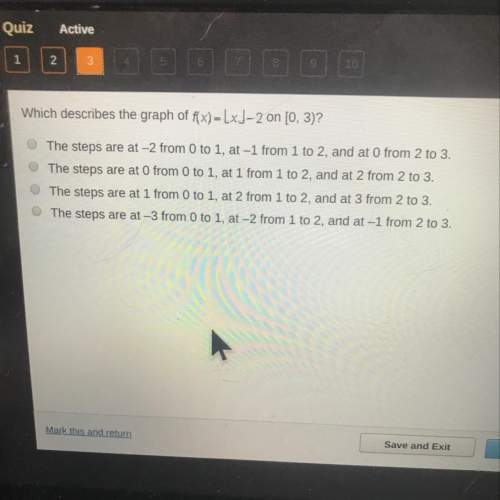 Which describes the graph of f(x)=[x]-2 on [0,3)  50 points to you