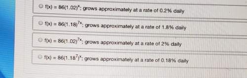 Initially, there were only 86 weeds in the garden. the weeds grew at a rate of 18% each week. the fo