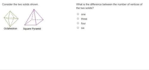 What is the difference between the number of vertices of the two solids? a. one