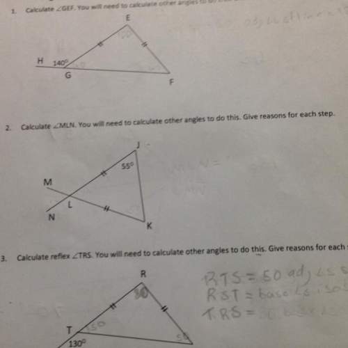 Calculate angle mln and give the reason