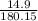 \frac{14.9}{180.15}