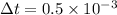 \Delta t = 0.5 \times 10^{-3}