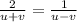 \frac{2}{u + v} = \frac{1}{u - v}