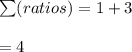 \sum(ratios)=1+3\\\\=4