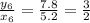 \frac{y_6}{x_6}=\frac{7.8}{5.2}=\frac{3}{2}