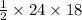 \frac{1}{2}\times24\times18