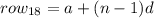 row_{18}=a+(n-1)d