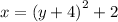 x=\left(y+4\right)^2+2