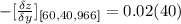 -[\frac{\delta z}{\delta y} ]_{[60,40,966]} = 0.02(40)