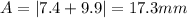 A=|7.4+9.9|=17.3mm