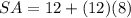 SA=12+(12)(8)