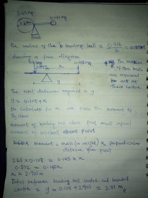 A bowling ball (which we can regard as a uniform sphere) has a mass of 3.63 kg and a diameter of 0.2