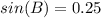 sin(B)=0.25