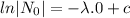 ln |N_0|=-\lambda .0+c