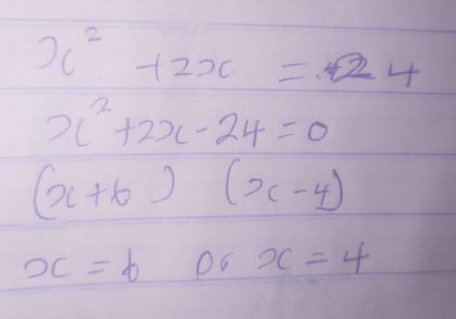 For what values of xis x + 2x = 24 true? 4 and -6 6 and 4 -tland 6 -6 and -4