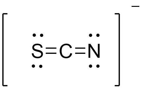 From a consideration of the lewis structure of the thiocyanate ion, scn-, in which carbon has a doub