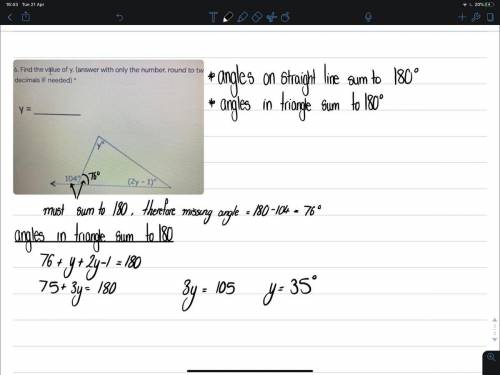 What is the value of y?