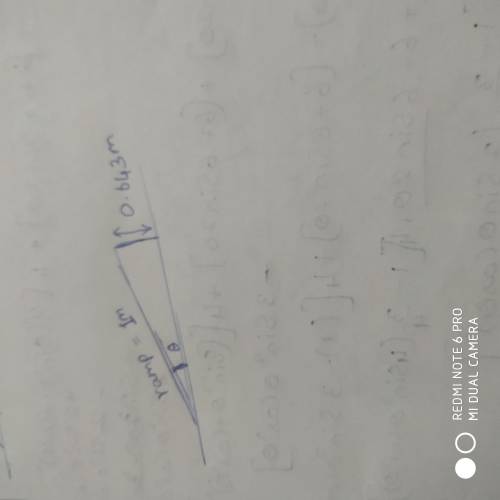 A ramp with a one meter distance from edge to edge reaches a height of 0.643 meters. What is the val