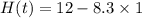 H(t) = 12 - 8.3\times 1