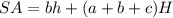 SA = bh+(a+b+c)H