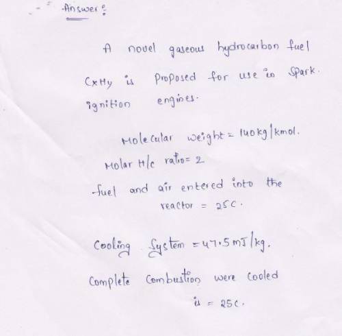 A novel gaseous hydrocarbon fuel CxHy is proposed for use in spark-ignition engines. An analysis of