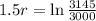 1.5r = \ln{\frac{3145}{3000}}