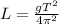 L = \frac{gT^2}{4 \pi^2}