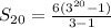 S_{20} = \frac{6(3^{20}-1) }{3-1}