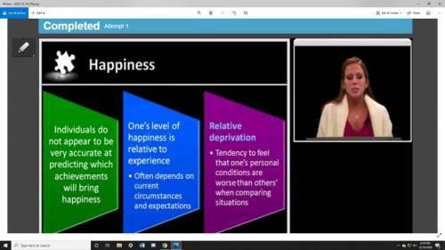 Which of the following statements concerning happiness is false? A. One's happiness depends on one's