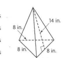 Hector covers each face of the pyramid below with construction paper. The area of the base of the py