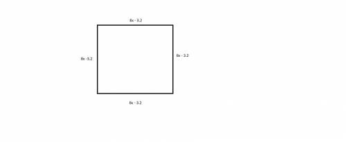 The perimeter of a square is represented by the expression 32x - 12.8. Draw a square to represent th