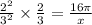 \frac{2^2}{3^2}\times \frac{2}{3}=\frac{16 \pi }{x}