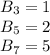 B_3 = 1\\B_5 = 2\\B_7 = 5