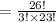 =\frac{26!}{3!\times 23!}