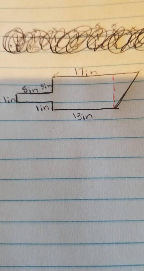 What is the the area of the triangle in the composite figure above?A) 5 in²B) 10 in²C) 20 in²D) 65 i