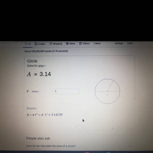 What is the area of the circle ?
