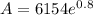 A = 6154e^{0.8}