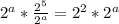 2^a*\frac{2^5}{2^a}=2^2*2^a