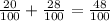 \frac{20}{100} +  \frac{28}{100}  =  \frac{48}{100}