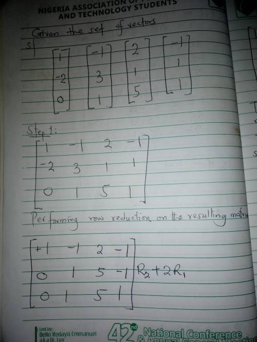 Find the dimension of the subspace spanned by the given vectors. [Start 3 By 1 Matrix 1st Row 1st Co