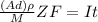 \frac{(Ad) \rho}{M} ZF = It