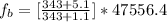 f_b =[ \frac{343 + 5.1}{343 + 1.1} ] * 47556.4